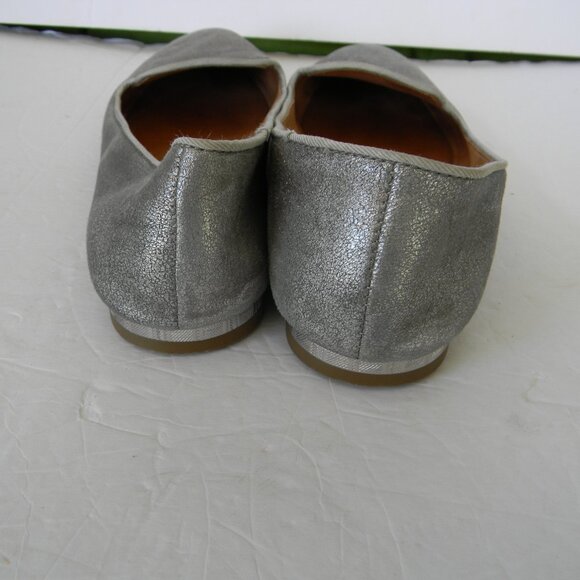 Coach Metallic Leather Silver Catrin Loafers size 7.5B FLATS SLIP-ON NEUTRAL - Picture 5 of 8